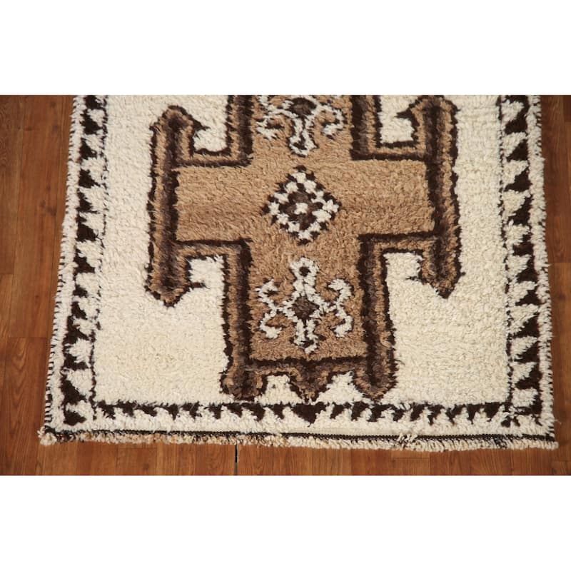 Anatolian Oriental Runner Rug Hand-knotted Natural Dye Wool Carpet - 3'7"x 11'2"