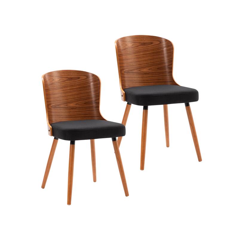 Porthos Home Karr Armless Dining Chairs Set of 2, Beech Wood Back & Legs - Black