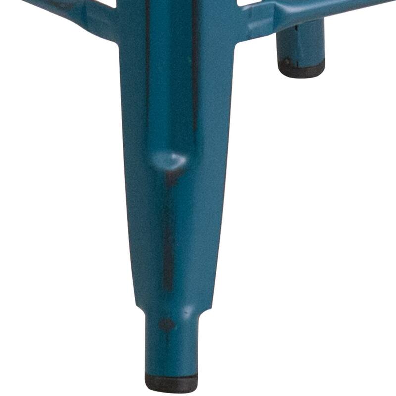 4 Pack 24" High Backless Distressed Metal Indoor-Outdoor Counter Height Stool