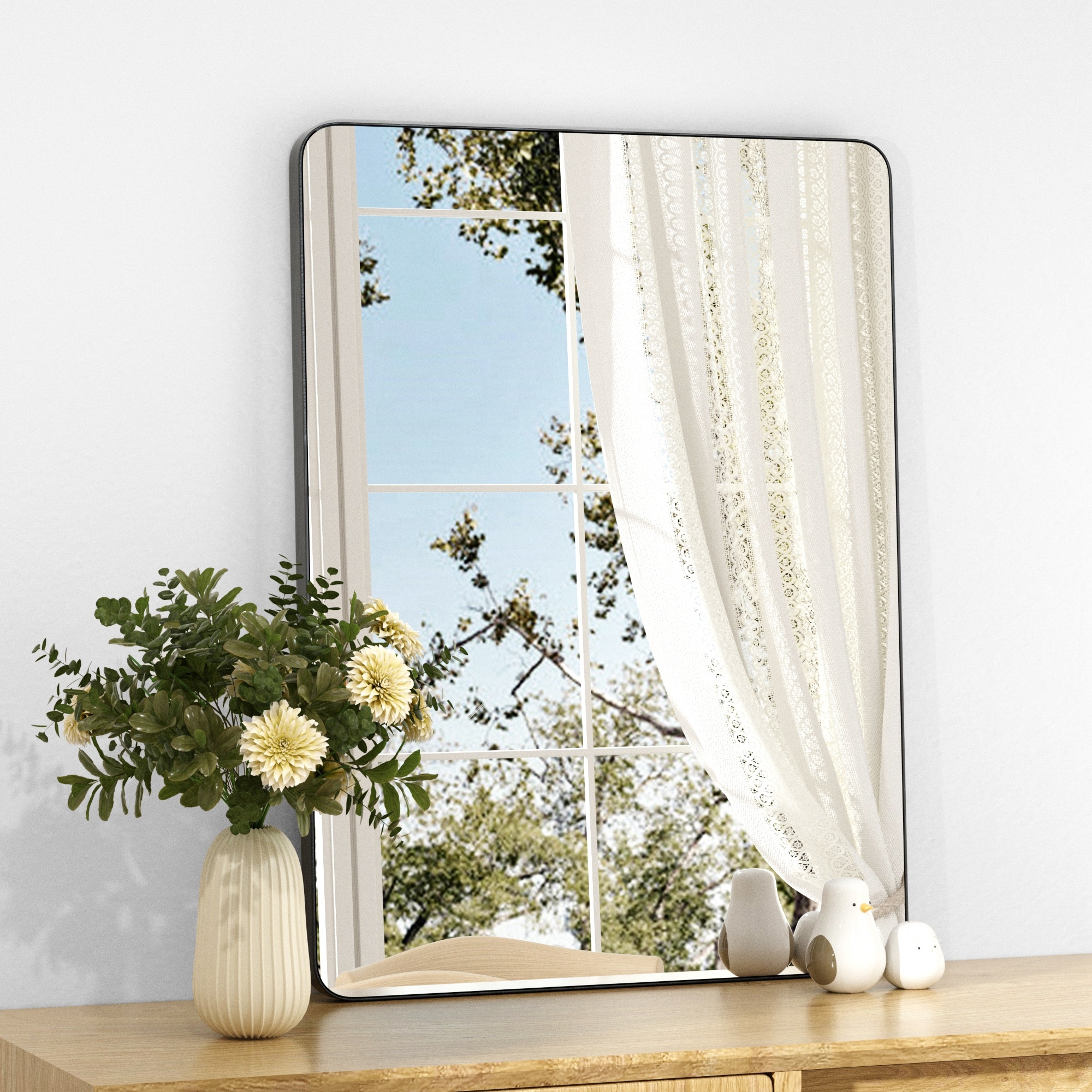 Modern Metal Frame Bathroom Vanity Wall Mirror