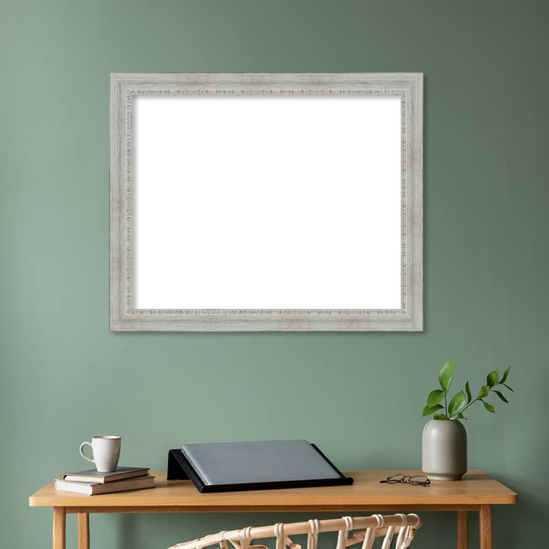 Amanti Art Rustic White Wash Framed Dry Erase Magnetic Board