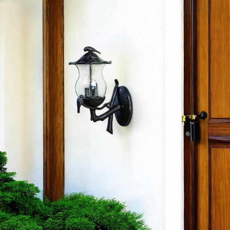 Black Aluminum Outdoor Wall Light with Clear Glass 3 Light Hardwired - 13.25” x 10” x 20” (D x W x H)
