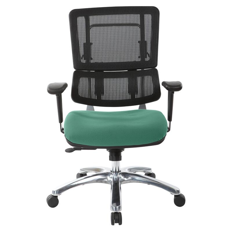 Black Mesh Back with Custom Fabric Seat and Chrome Base