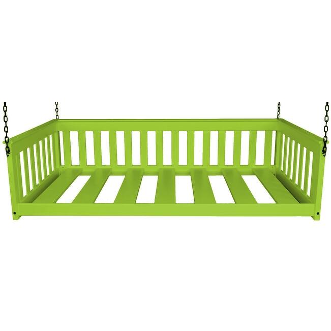 Pine Twin Mission Hanging Daybed with Chain - Lime Green