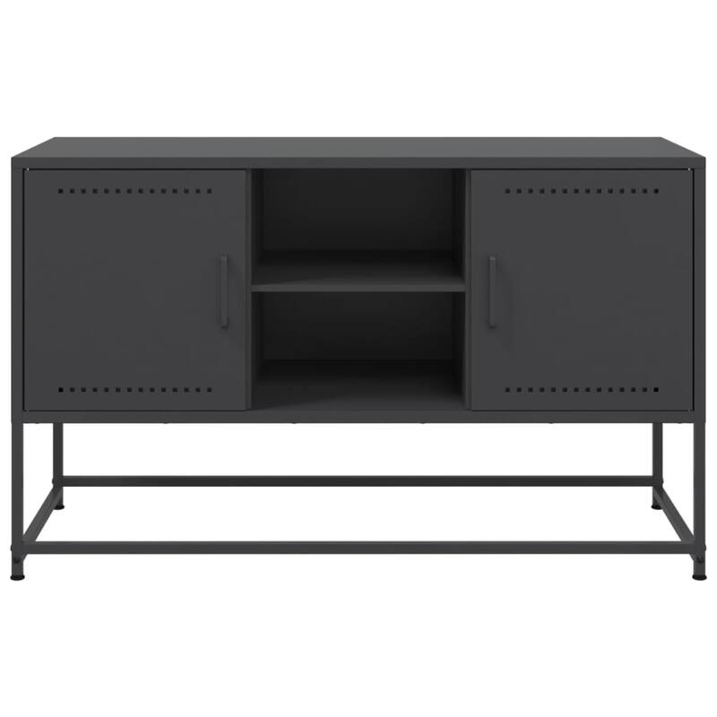 vidaXL TV Stand Entertainment Center Media Unit Living Room Furniture Steel - 15.4 x 39.6 x 23.8