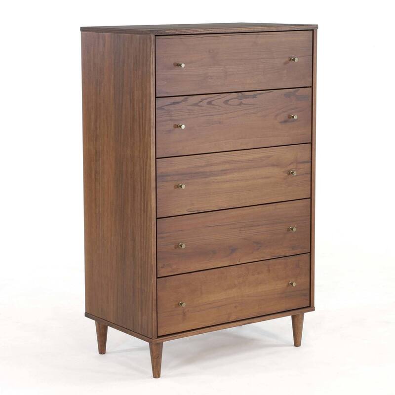 Grain Wood Furniture Mid Century 5-Drawer Chest