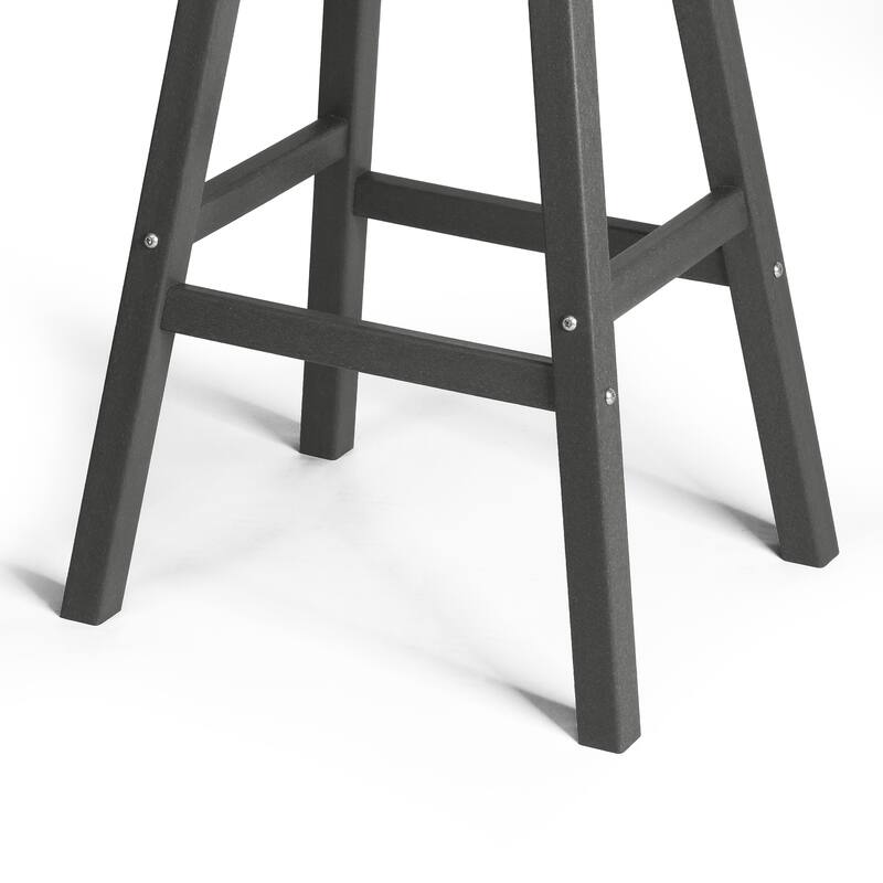 Laguna Hdpe All Weather Outdoor Patio 29" Saddle Seat Bar Stool (Set Of 3)