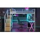 preview thumbnail 6 of 16, Full Metal Loft Bed with Workstation, Wardrobe & LED
