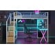 preview thumbnail 6 of 16, Full Size Metal LED Loft Bed with Built-in Work Station, Wardrobe, Storage