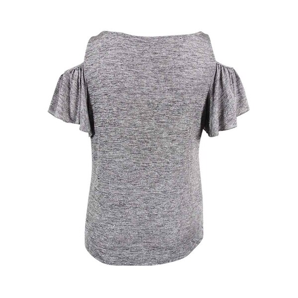glitter cold shoulder top