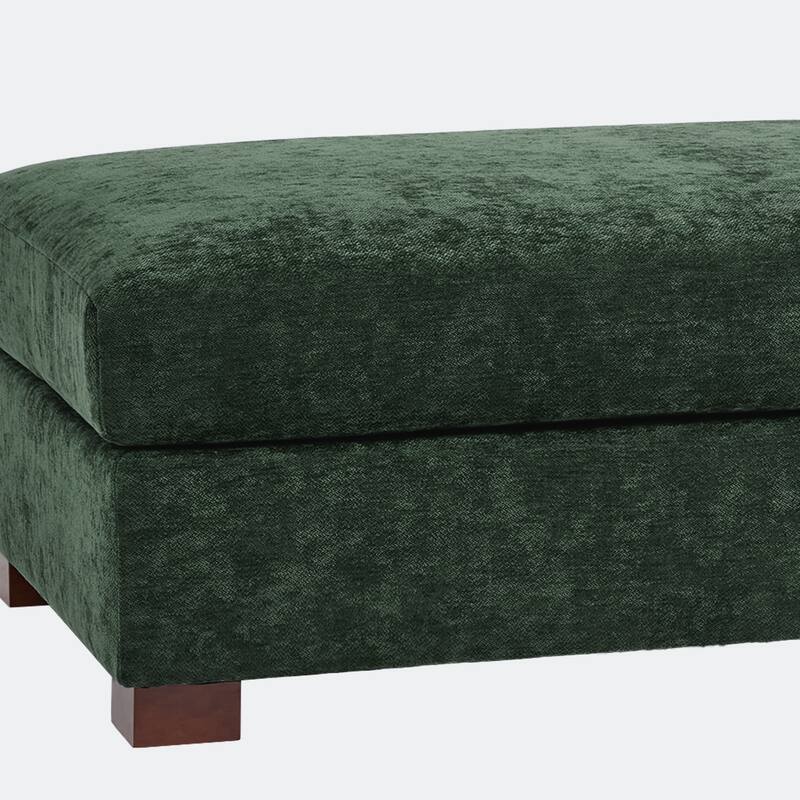41" W Modern Rectangle Chenille Ottoman