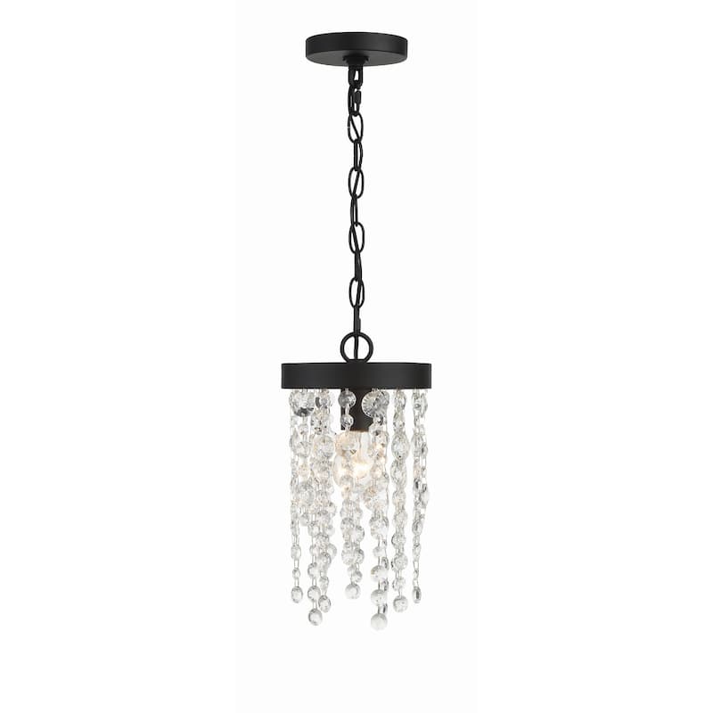 Winham 1 Light Black Forged Pendant - 7"W x 14"H - 7"W x 14"H