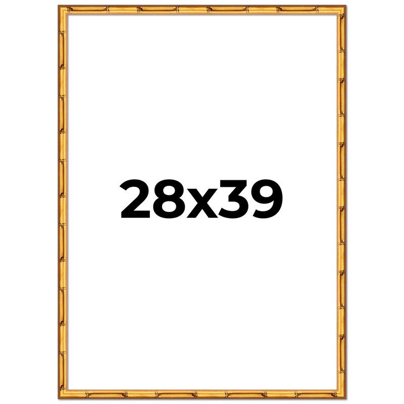 28x39 Frame Gold Bamboo Solid Wood Picture Frame | 1 Inch Moulding
