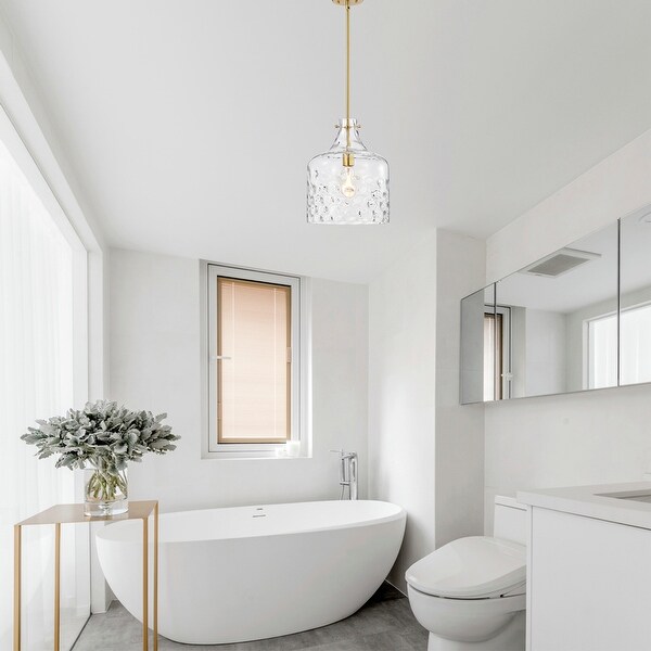 Daelan Clear Dimpled Glass Single Light Pendant Light 12in On Sale Bed Bath Beyond 40133011