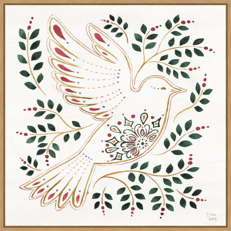 Holiday Sparkle VIII by Dina June Canvas Art Framed - 22 x 22 in