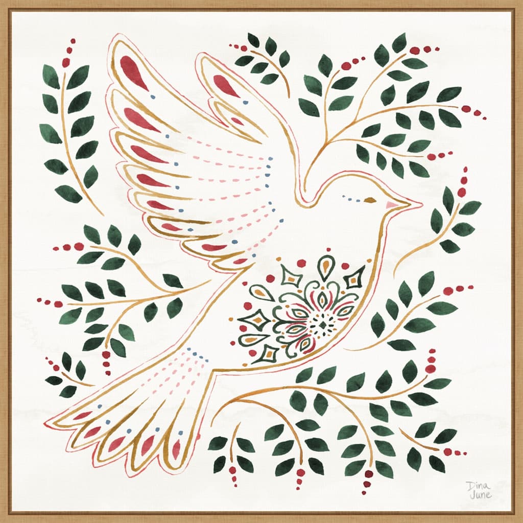 Holiday Sparkle VIII by Dina June Canvas Art Framed - 22 x 22 in