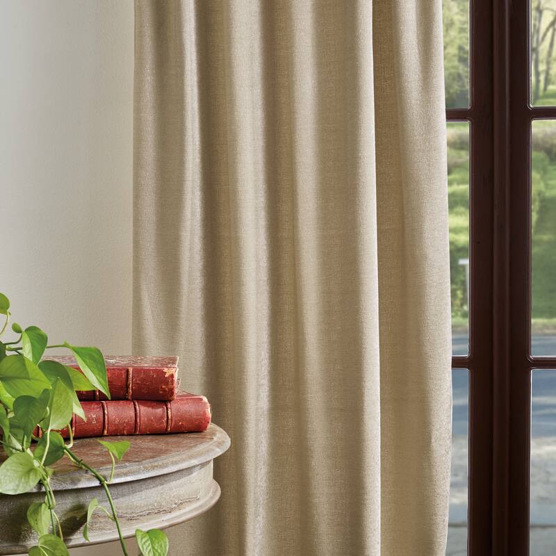 Martha Stewart Naples Chenille Solid Curtains - Panel Pair or Valance