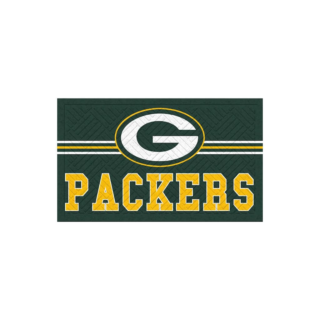 28 in. x 16 in. Embossed Mat, Cross Hatch, Green Bay Packers