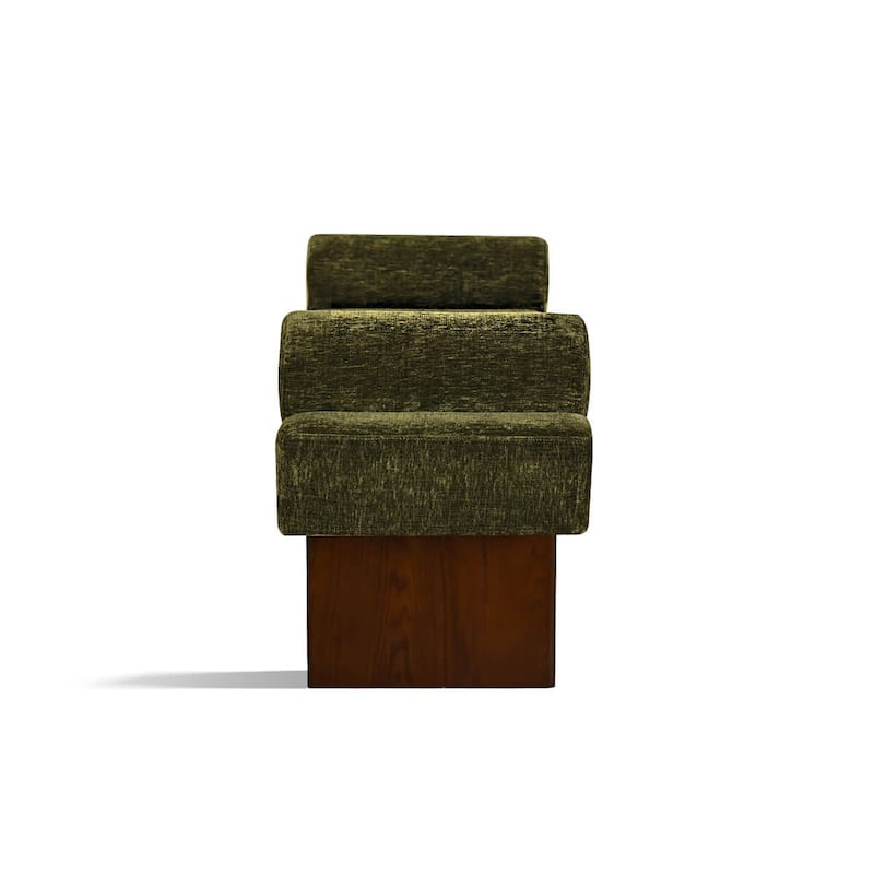 60" Upholstered Bedroom and Entryway Bench with Bolster Pillows