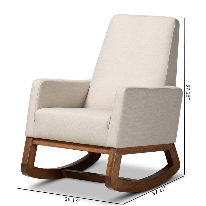 Carson Carrington Honningsvag Mid-century Modern Light Beige Upholstered Rocking Chair