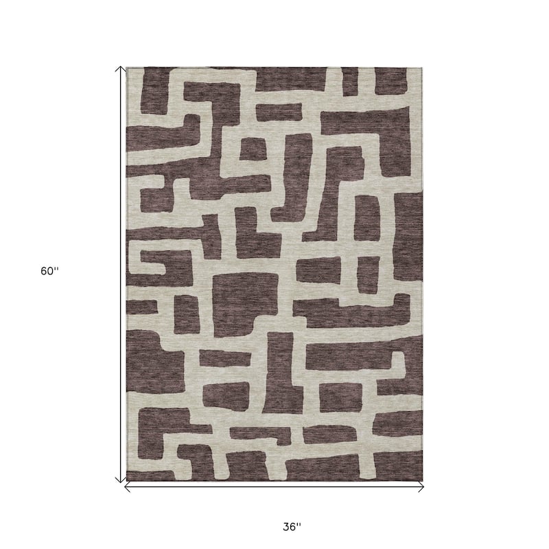 HomeRoots Abstract Transitional Rectangle Outdoor Rug