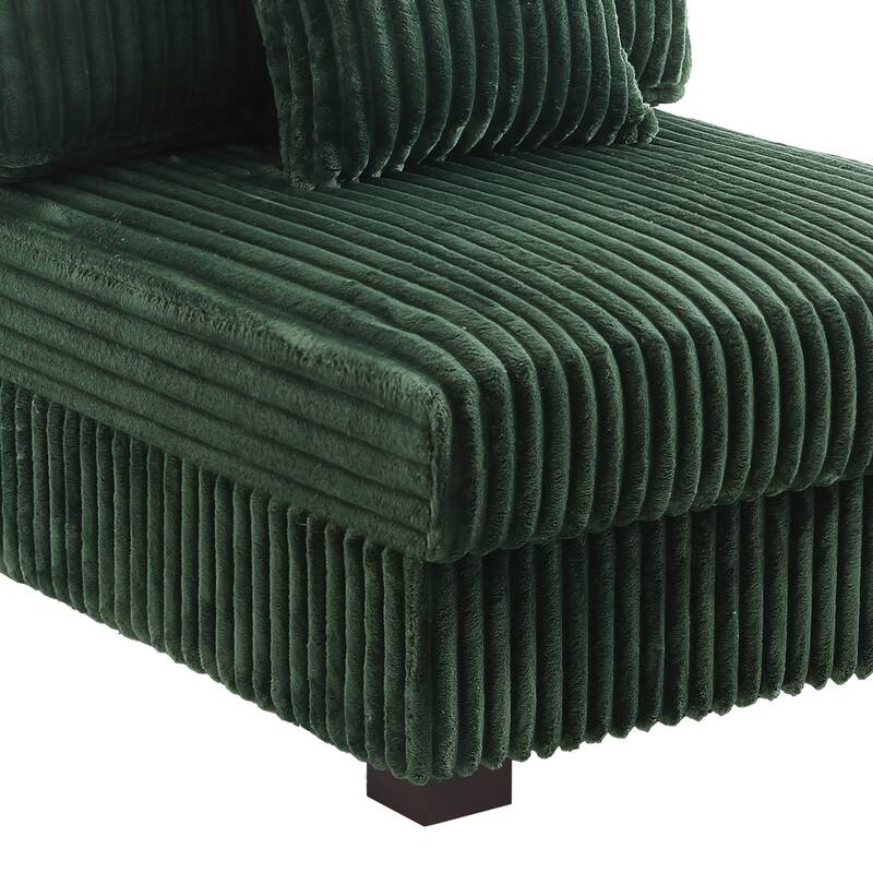 118.3" W Upholstered Sectional Modular Sofa with Ottoman