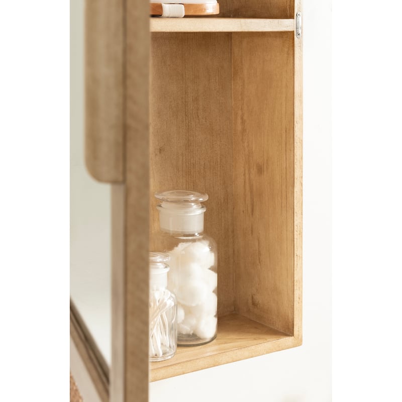 Kate and Laurel Ori Rattan Mirror Vanity Cabinet - 20x30