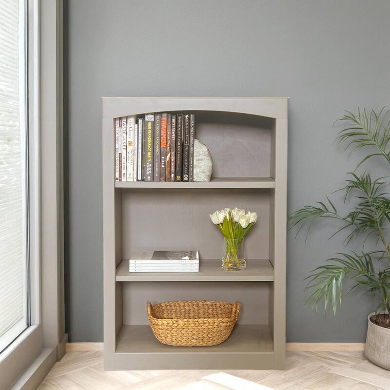 Arch+Haven Unfinished Solid Pine Bookcase - 24x36 Storm Gray