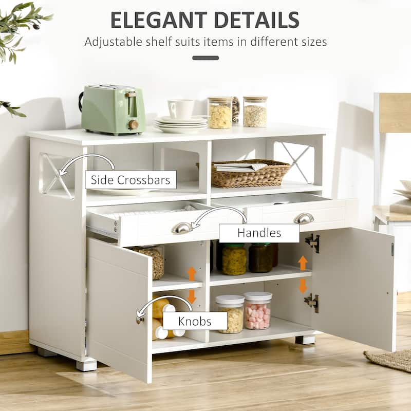 Sideboard Buffet Cabinet Coffee Bar Cabinet - White