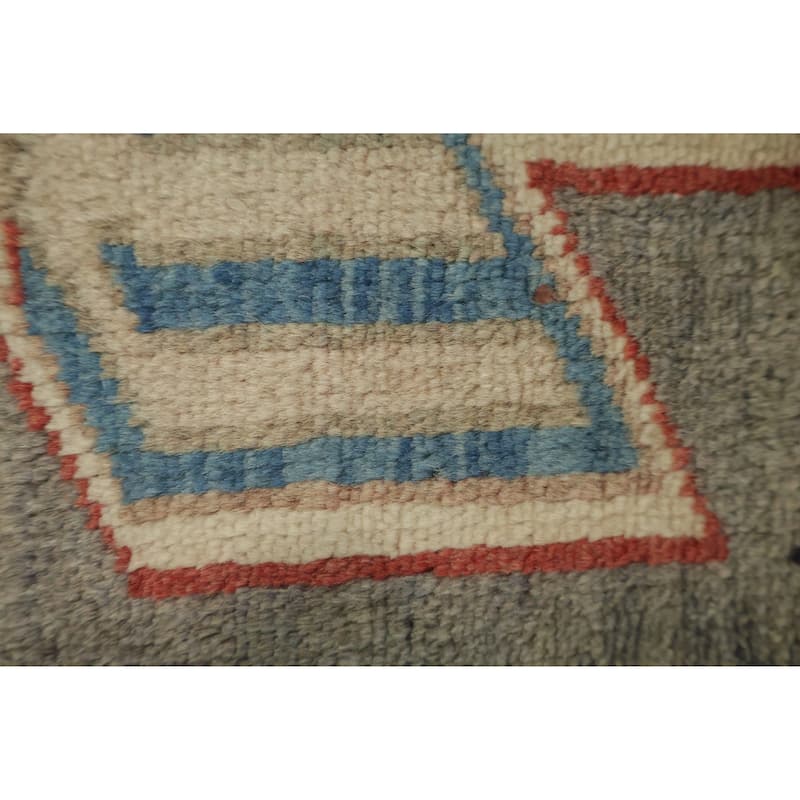 Hand Knotted Oriental 100% Wool Carpet Traditional Tribal Greys & Charcoal Meshkin Runner Rug - 10' 1'' X 3' 4''