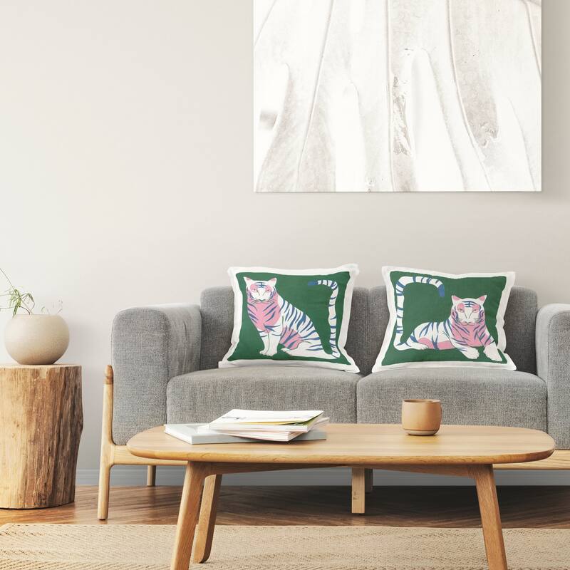 Stupell Fierce Lounging Tigers Decorative Printed Throw Pillow Design by Melissa Wang (Set of 2)