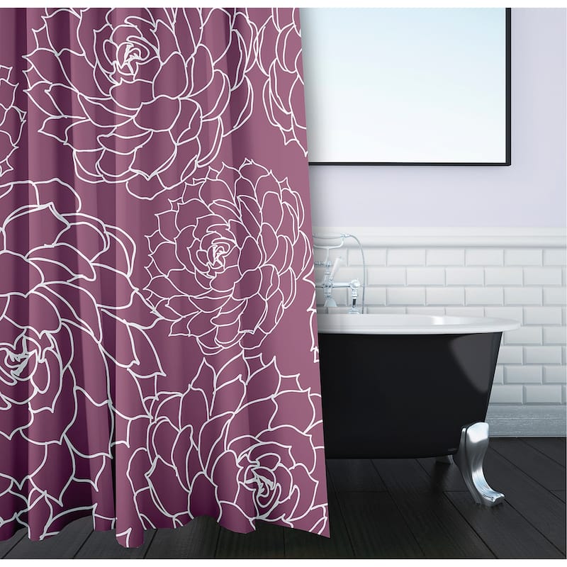 Olena Floral Print Shower Curtain