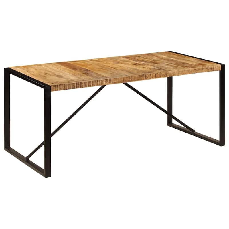 vidaXL Dining Table Solid Rough Mango Wood 70.9" - 70.9" x 35.4" x 29.9" (L x W x H)