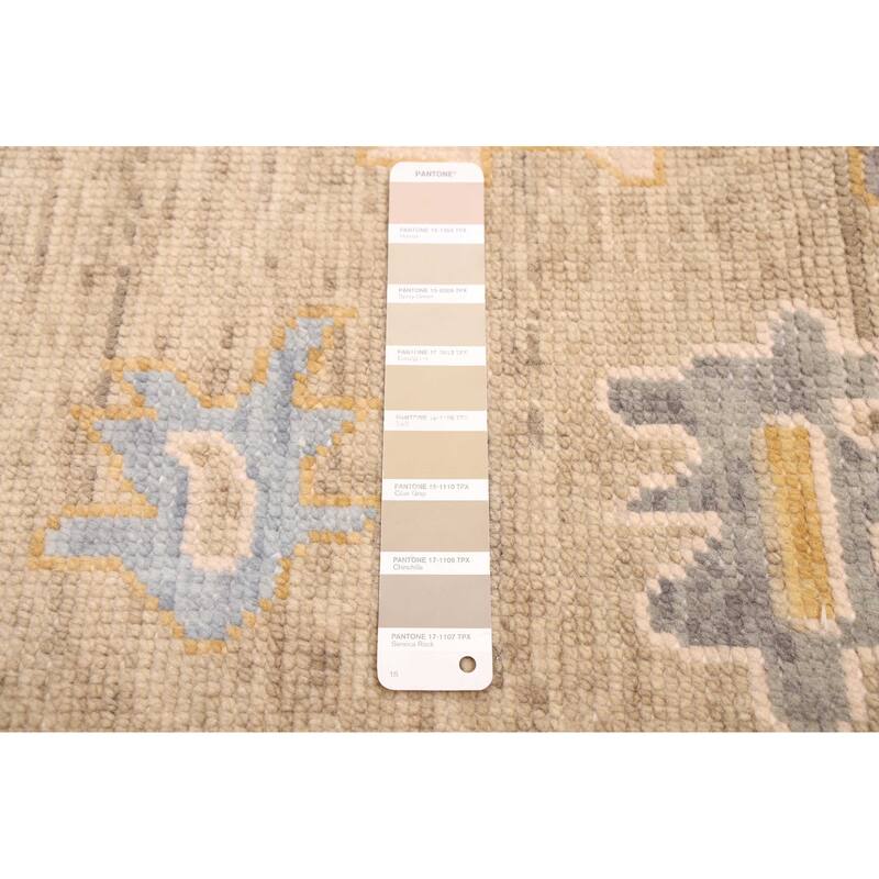 ECARPETGALLERY Hand-knotted Modern Oushak Khaki Wool Rug - 8'1 x 10'1