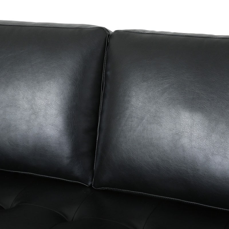 82" Three-Seat PU Leather Upholstered Sofa