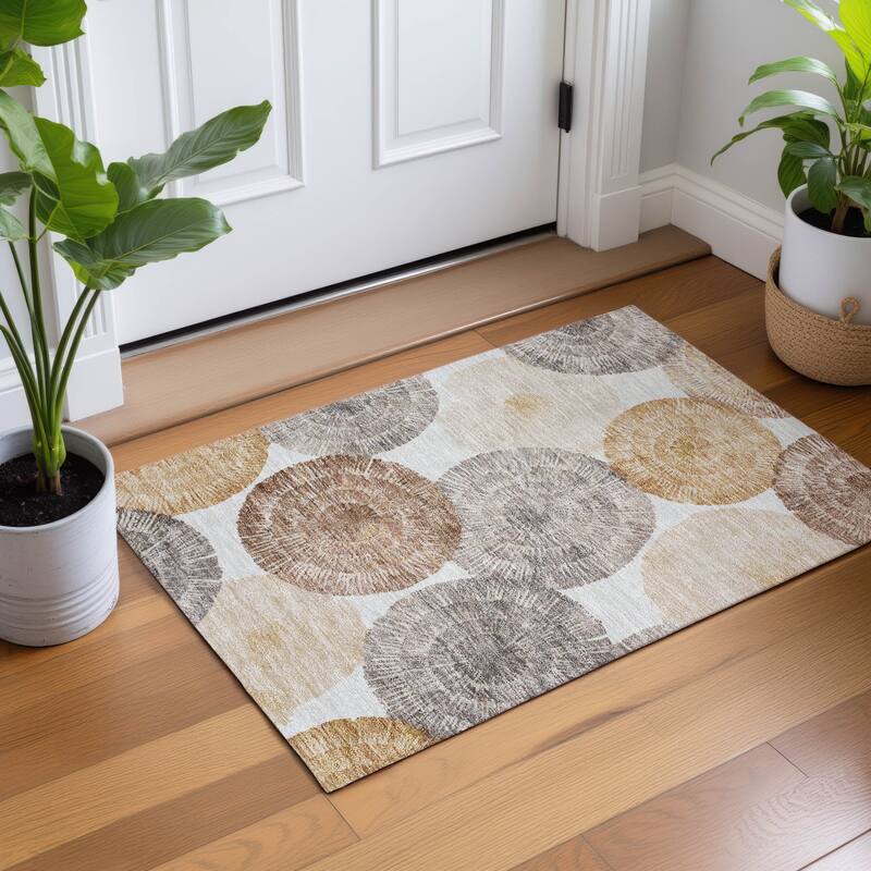 Machine Washable Indoor/ Outdoor Contemporary Devaughn Chantille Rug