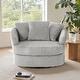 preview thumbnail 27 of 54, Oversized 43" W Plush Corduroy Recessed Arm Swivel Barrel Chair
