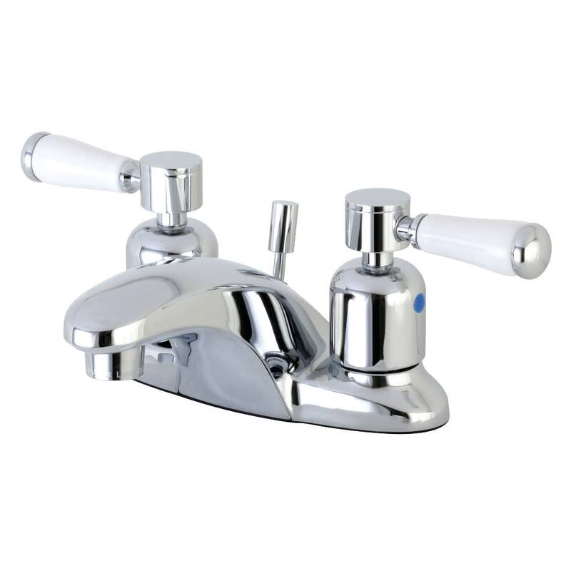 Kingston Brass Paris 1.2 GPM Centerset Bathroom Faucet with Porcelain - Polished Chrome