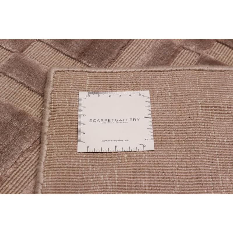 ECARPETGALLERY Hand Loomed Kashkuli Gabbeh Tan Viscose Rug - 5'2 x 7'4