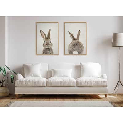 Kate and Laurel Sylvie Bunny Portrait Canvas Art Set by Amy Peterson