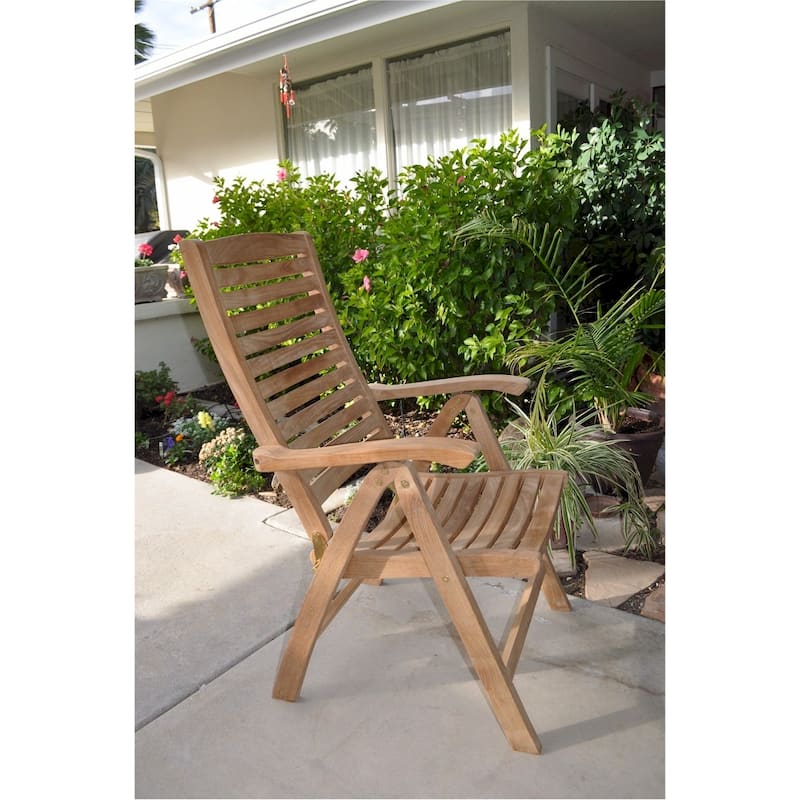 Carina Teak Outdoor Reclining Dining Chair - N/A