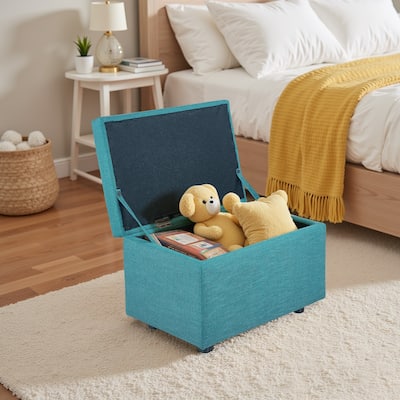 PU Storage Ottoman Bench for Bedroom End of Bed Stool with Safety Hinge for Living Room, Entryway - 49.6*18.3*18.5 inch