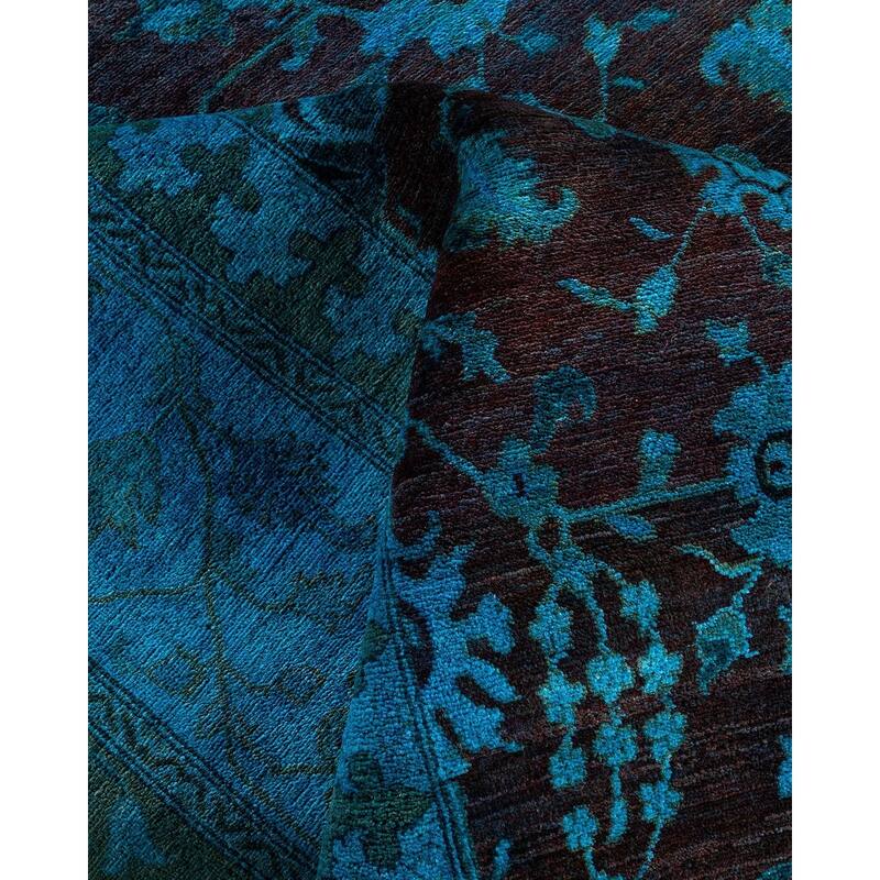 Fine Vibrance One-of-a-Kind Hand-Knotted Area Rug - Blue, 9' 0" x 11' 10" - 9' 0" x 11' 10"