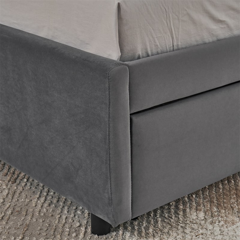 Full Size Upholstered Tufted Bed Frame with Two Drawers,Sofa Bed Frame