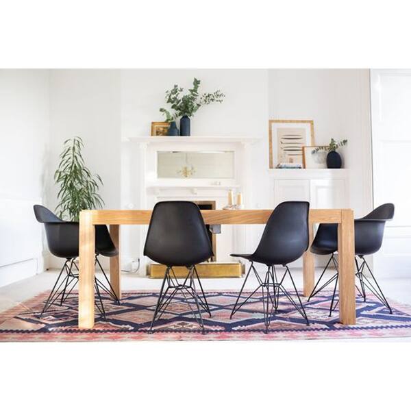 2xhome Designer Plastic Armchair Black Eiffel Black Wire Chrome Legs For Dining Chair Molded With Arms Kitchen Desk On Sale Overstock 22799261
