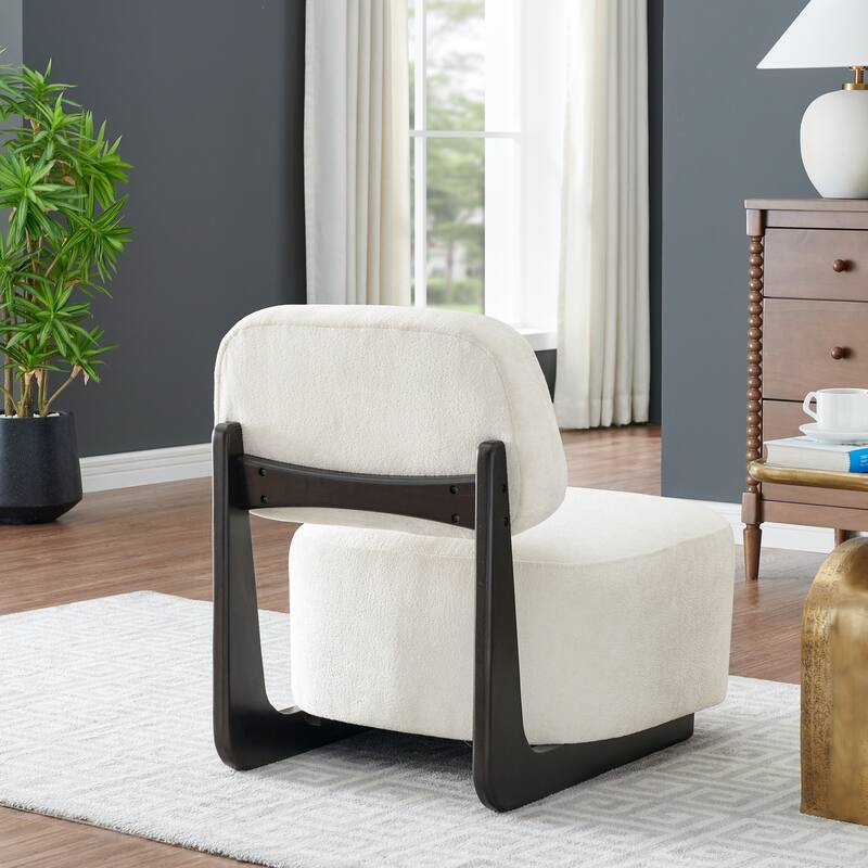 Modern Accent Chair with Solid Wood Frame, 26.5"W x 29"D x 30.25"H