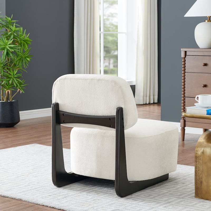 Roundhill Furniture Solara Modern Accent Chair with Solid Wood Frame