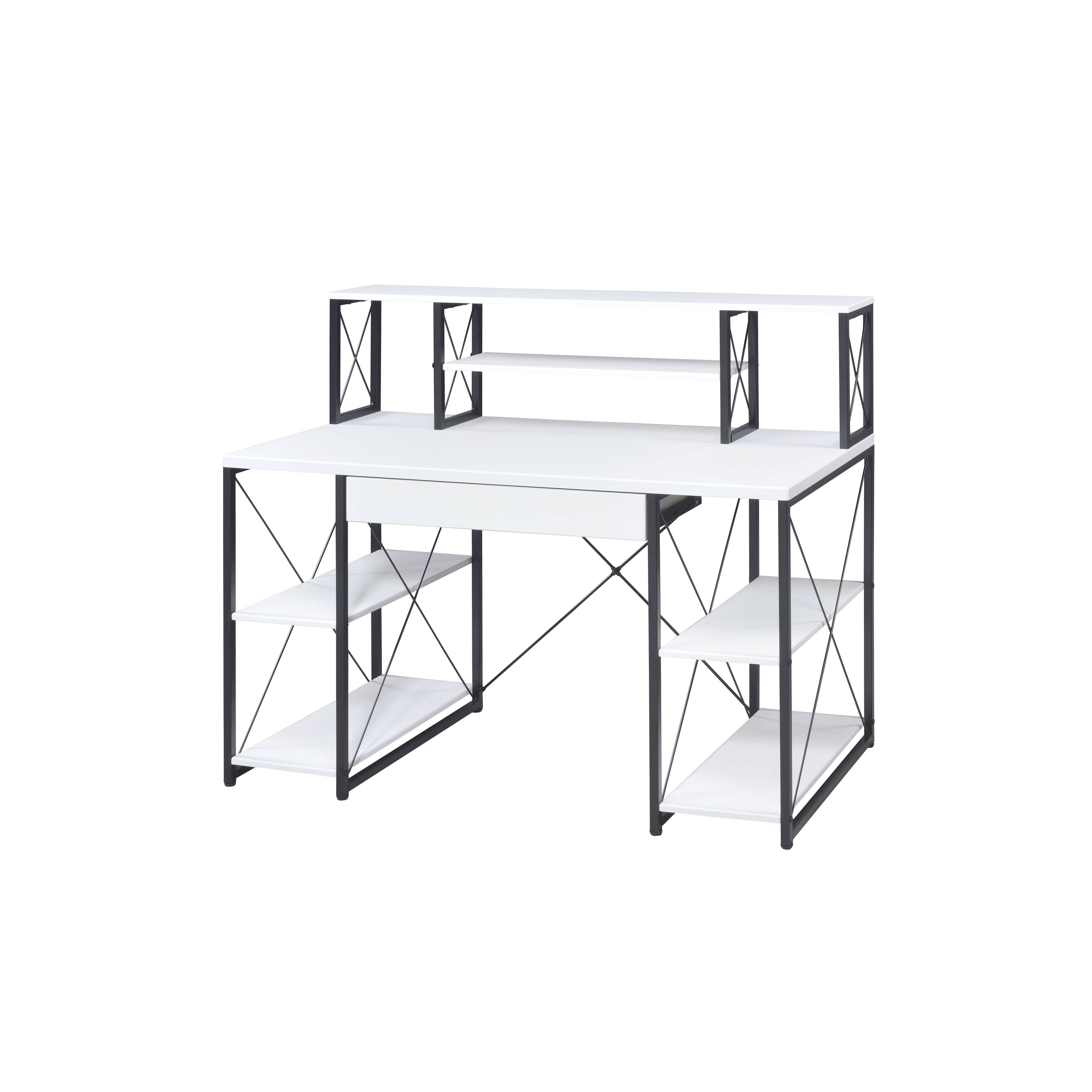 Computer Desk , Music Recording Studio Desk with Open Compartment for