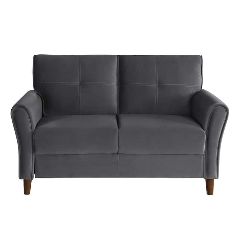 Ynes Gray Velvet Love Seat