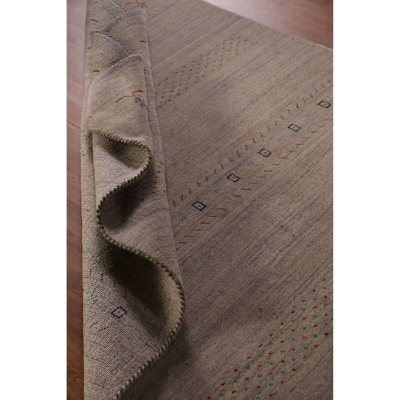 Hand Knotted Oriental 100% Wool Carpet Tribal Animal Pictorial Brown Gabbeh Area Rug - 7' 9'' X 5' 4''